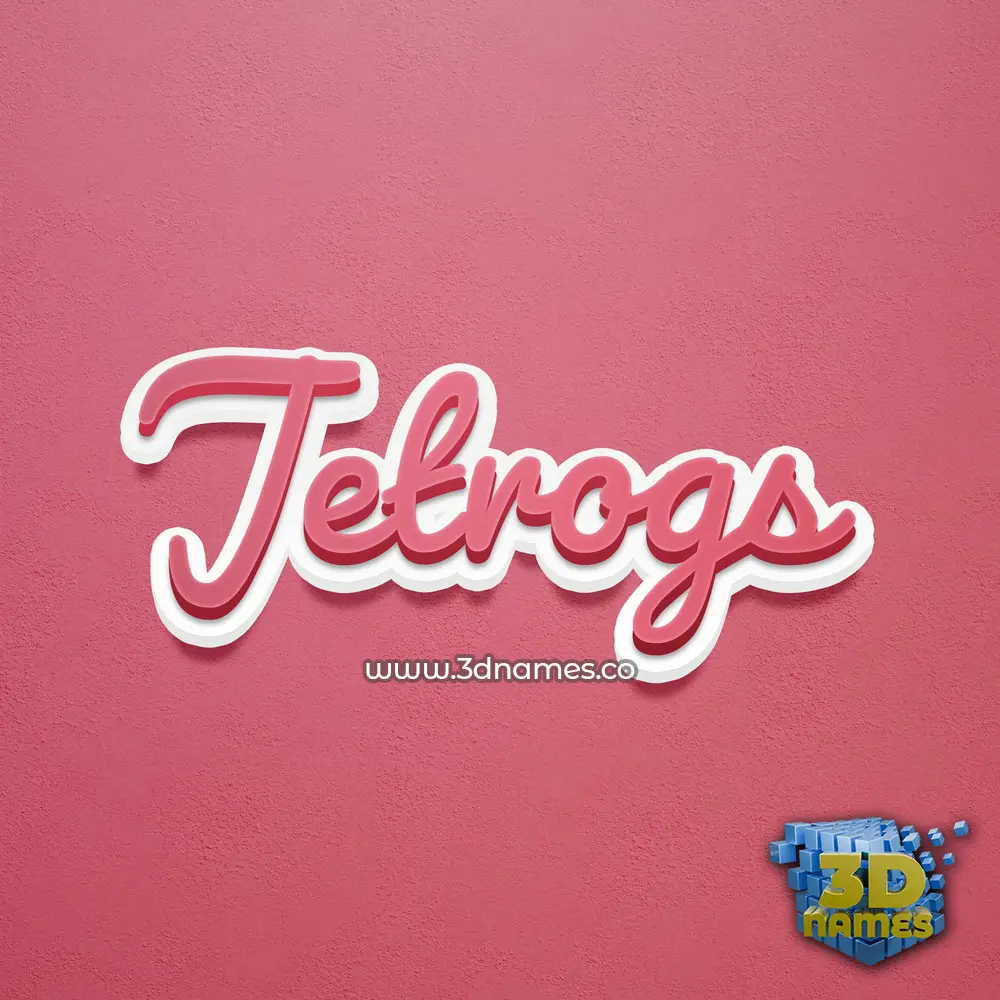 jetrogs in Red Scribble style - 3D name wallpaper