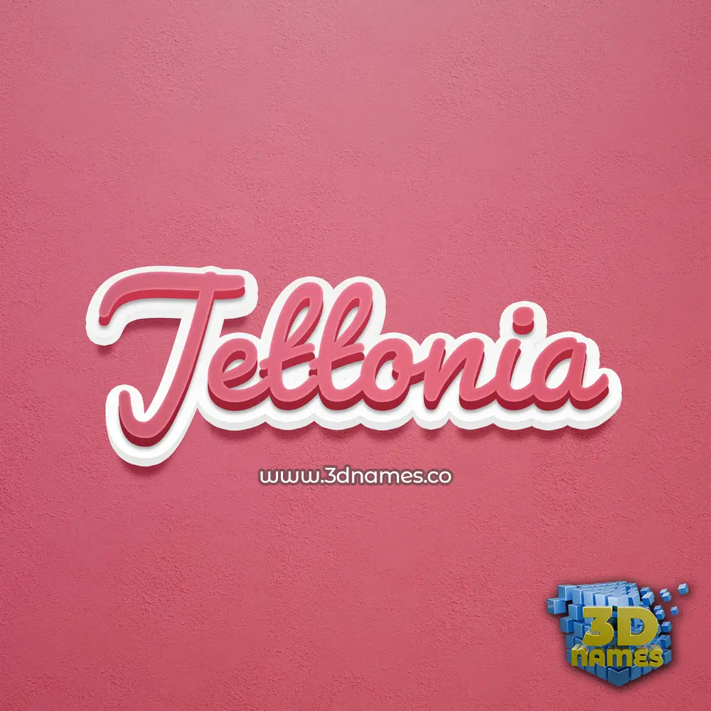 jettonia in Red Scribble style - 3D name wallpaper