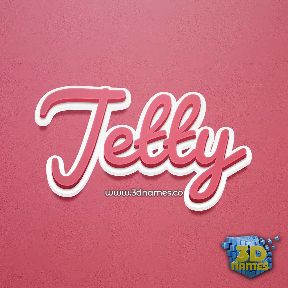 jetty in Red Scribble style - 3D name wallpaper