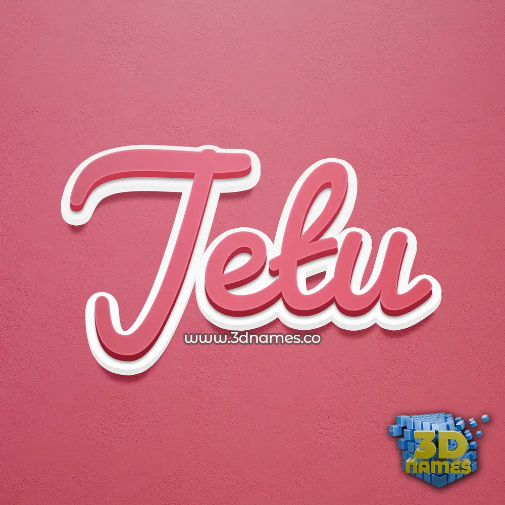 jetu in Red Scribble style - 3D name wallpaper