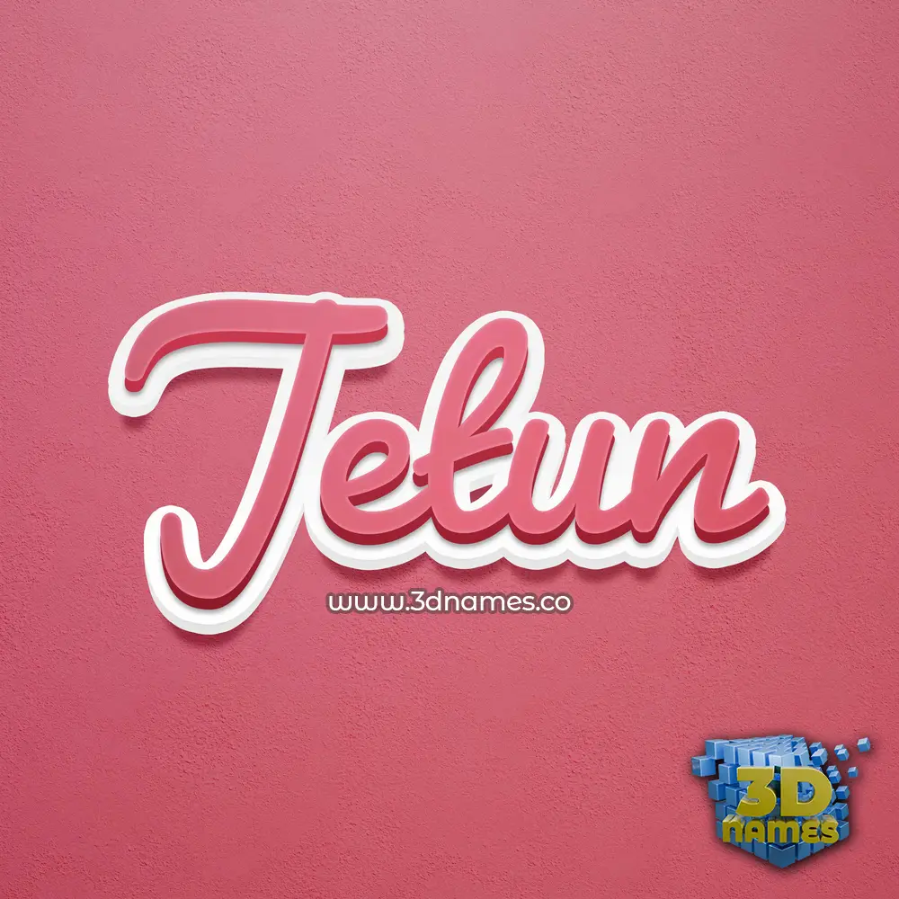 jetun in Red Scribble style - 3D name wallpaper