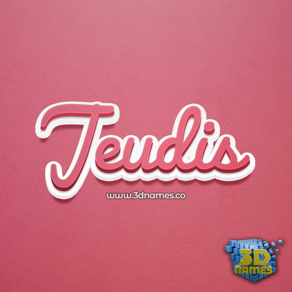 jeudis in Red Scribble style - 3D name wallpaper