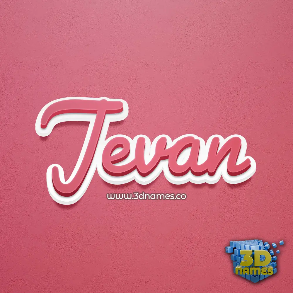 jevan in Red Scribble style - 3D name wallpaper