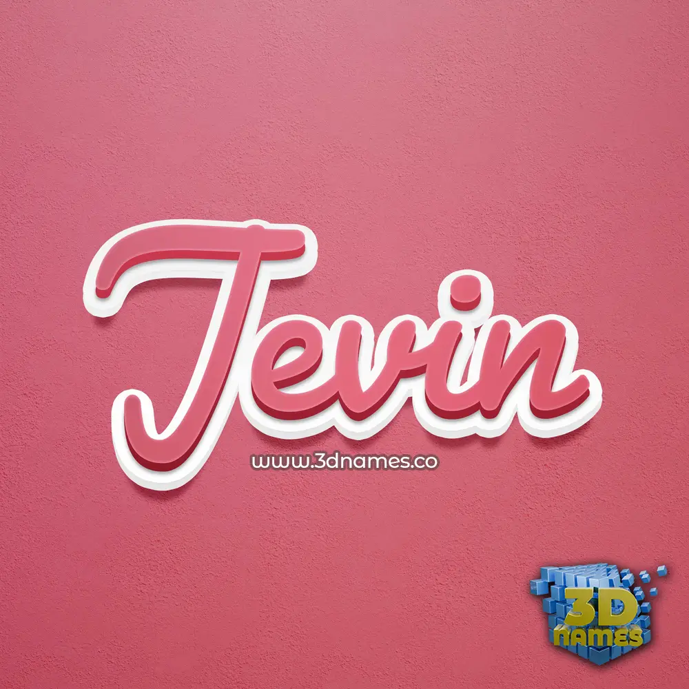 jevin in Red Scribble style - 3D name wallpaper