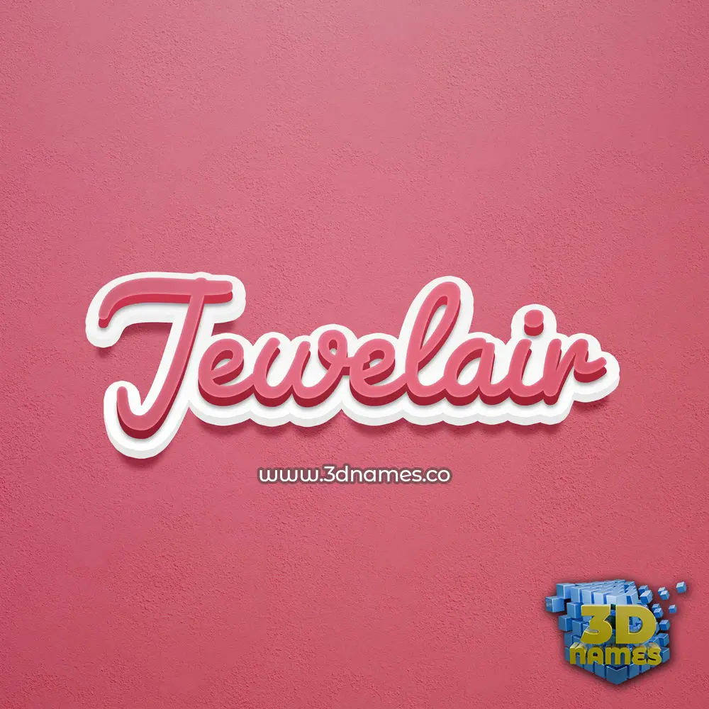 jewelair in Red Scribble style - 3D name wallpaper