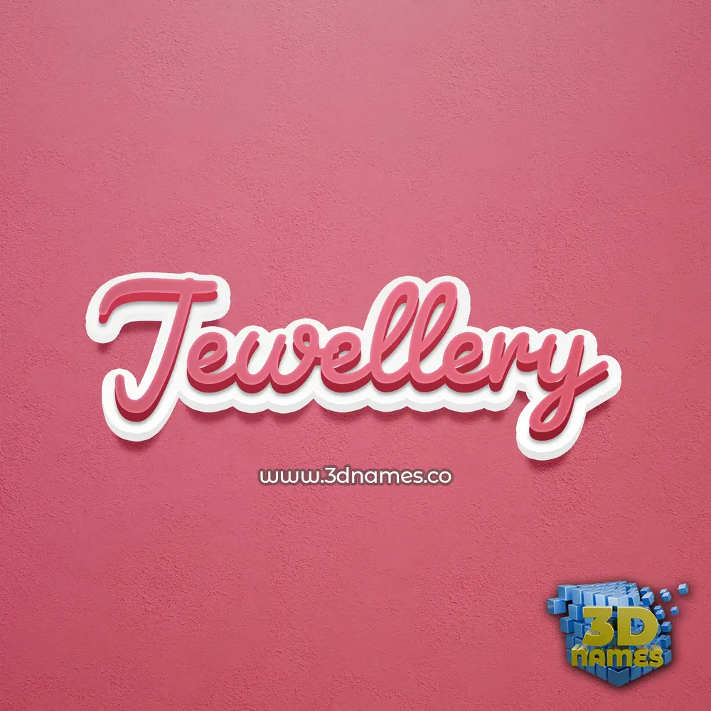 jewellery in Red Scribble style - 3D name wallpaper