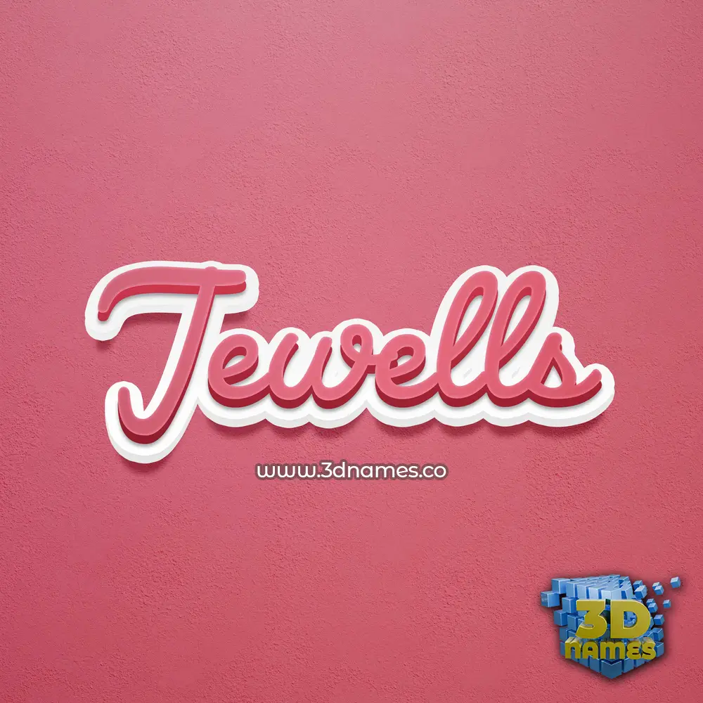jewells in Red Scribble style - 3D name wallpaper