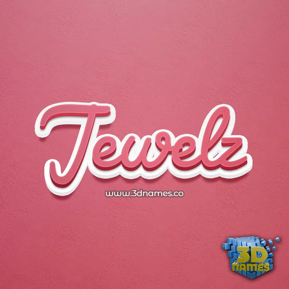jewelz in Red Scribble style - 3D name wallpaper
