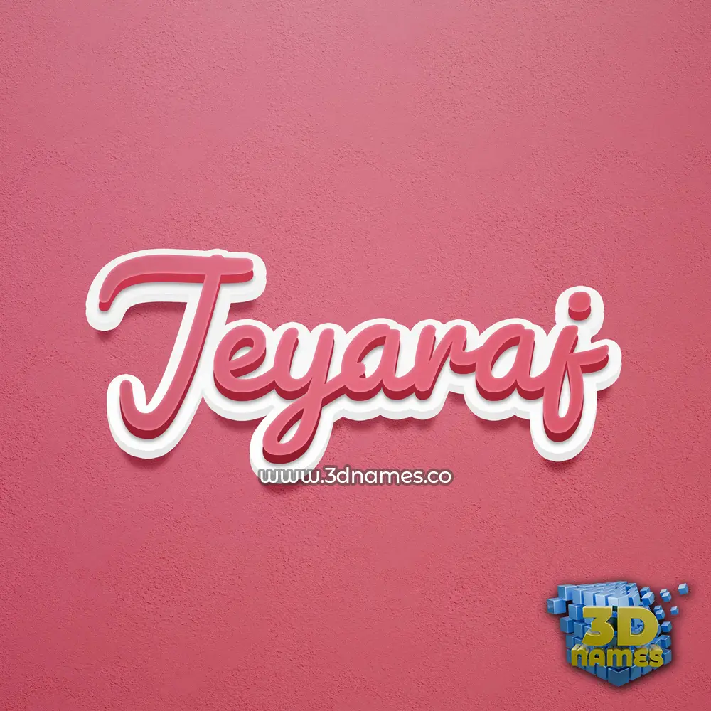 jeyaraj in Red Scribble style - 3D name wallpaper