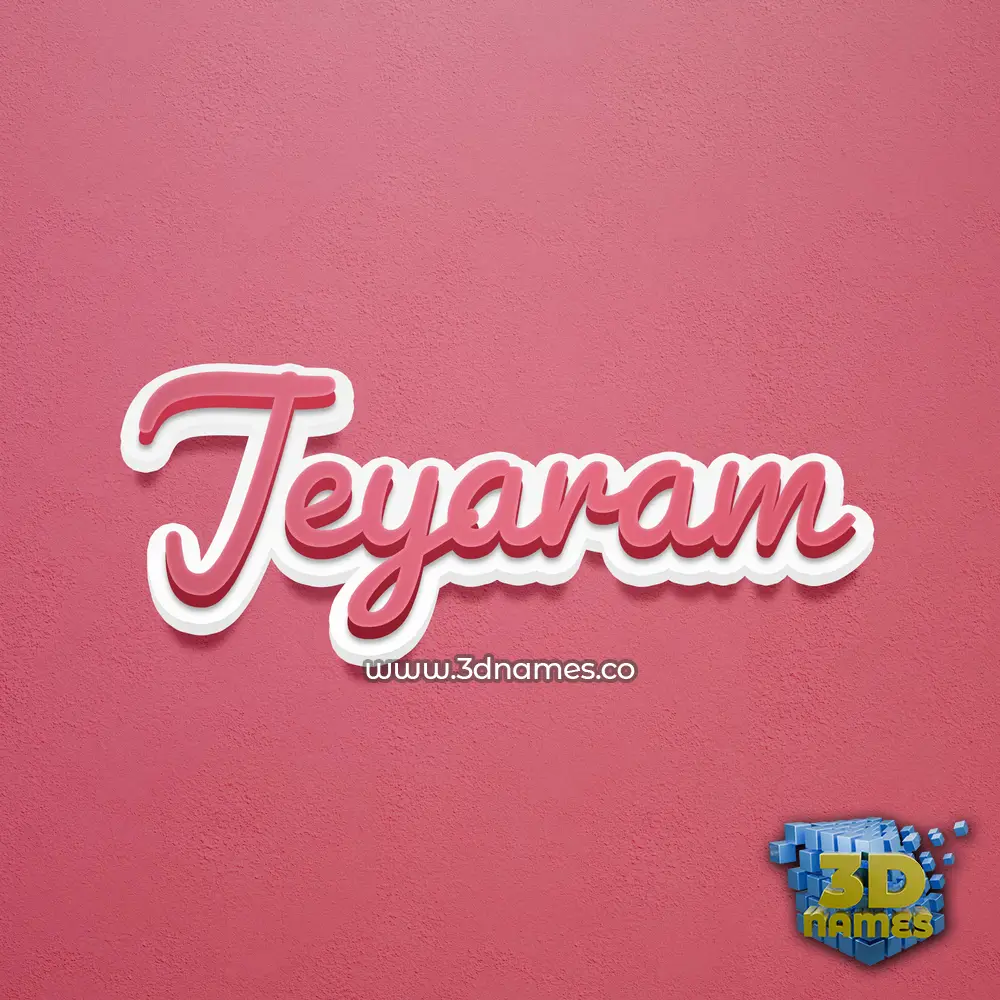 jeyaram in Red Scribble style - 3D name wallpaper