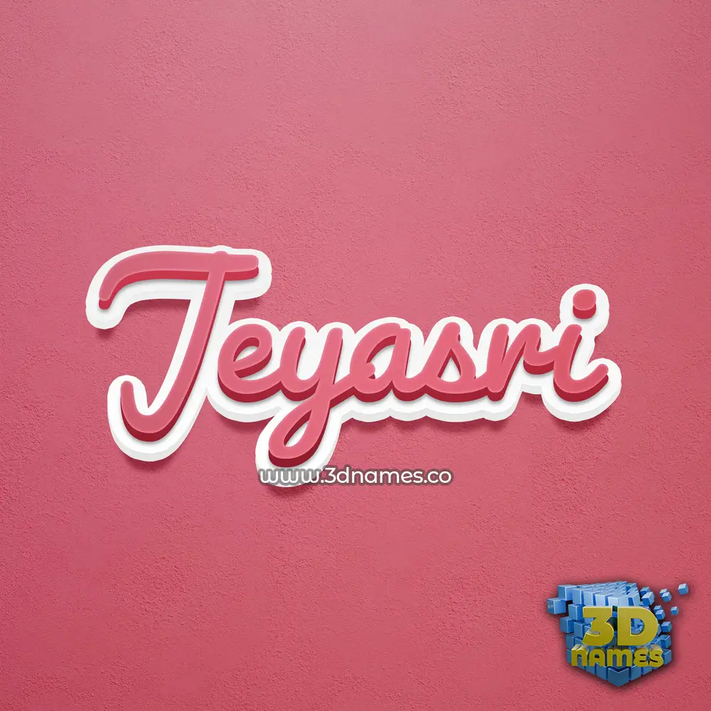jeyasri in Red Scribble style - 3D name wallpaper