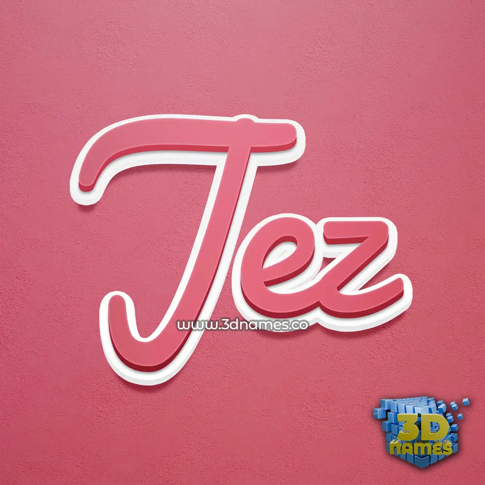 jez in Red Scribble style - 3D name wallpaper