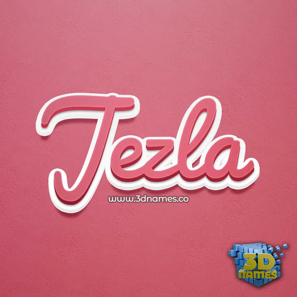 jezla in Red Scribble style - 3D name wallpaper