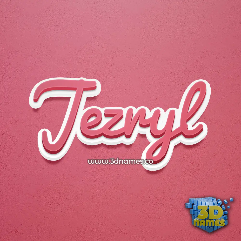 jezryl in Red Scribble style - 3D name wallpaper