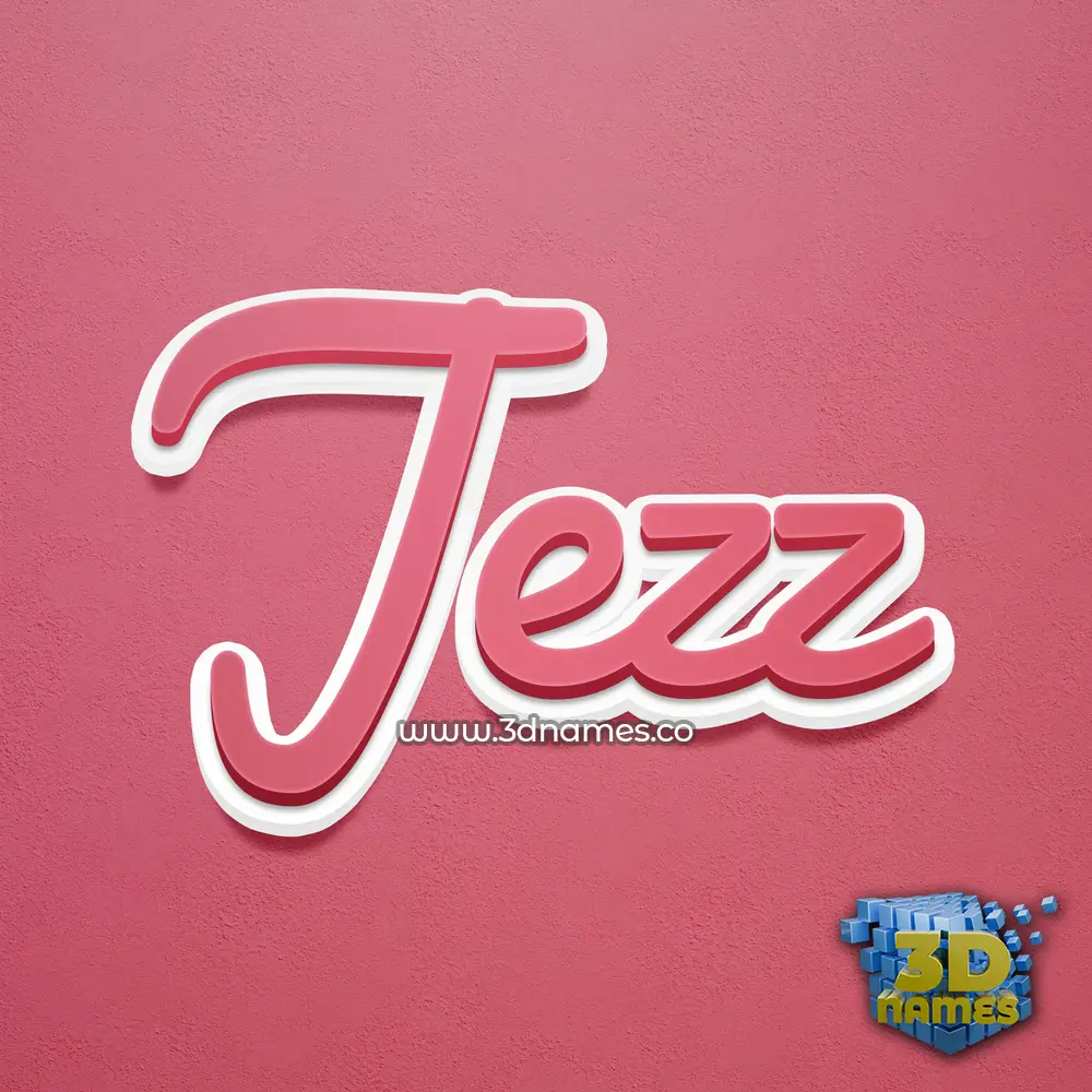 jezz in Red Scribble style - 3D name wallpaper