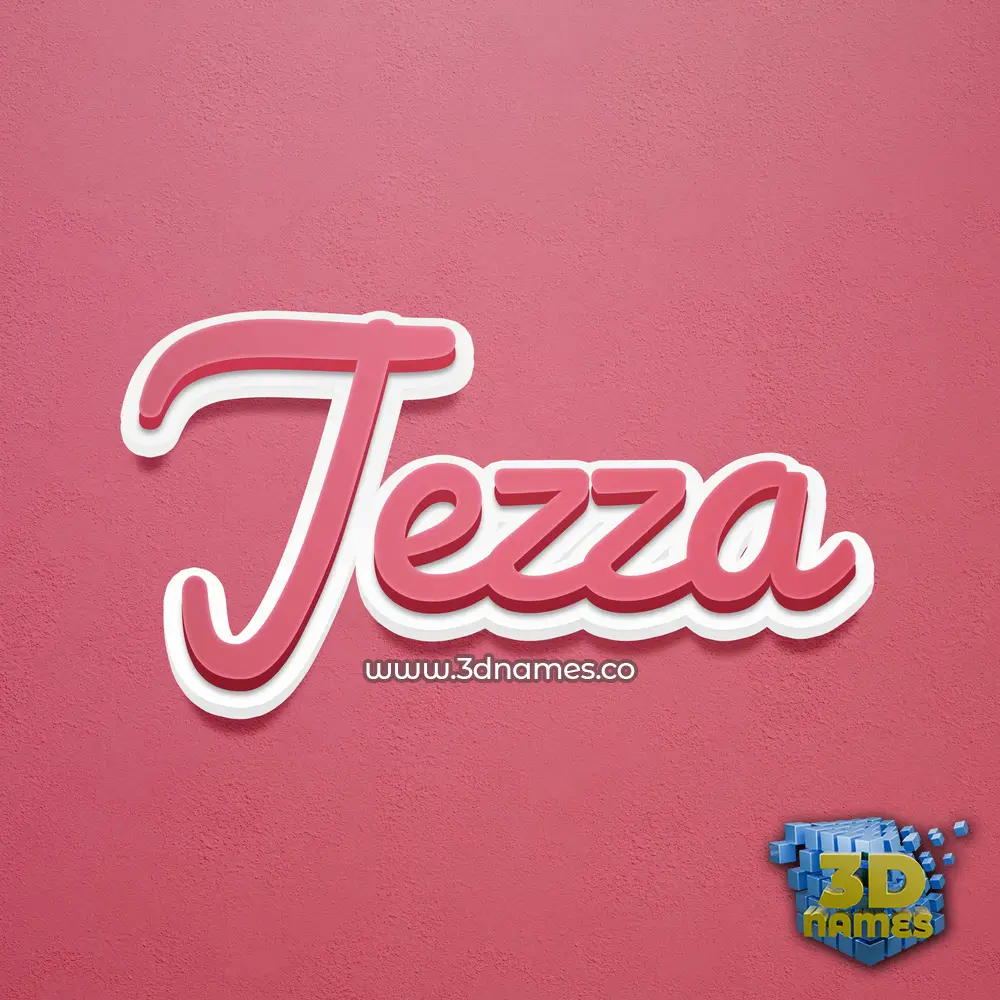 jezza in Red Scribble style - 3D name wallpaper