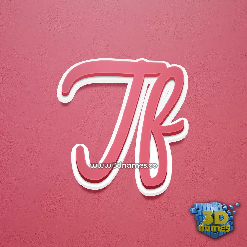 jf in Red Scribble style - 3D name wallpaper