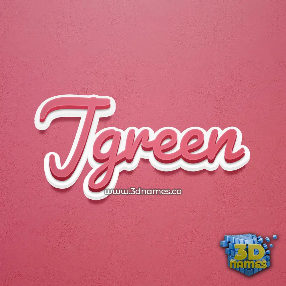 jgreen in Red Scribble style - 3D name wallpaper