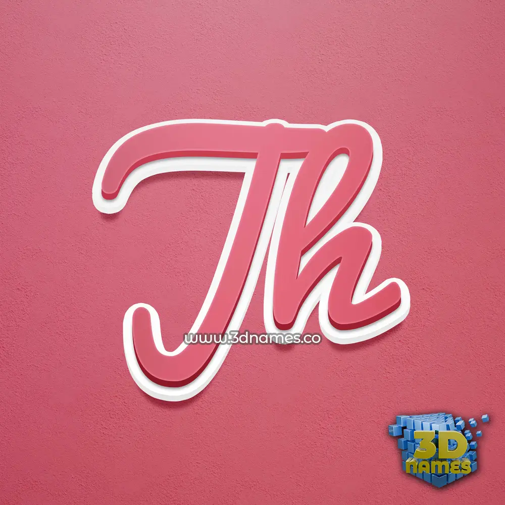 jh in Red Scribble style - 3D name wallpaper