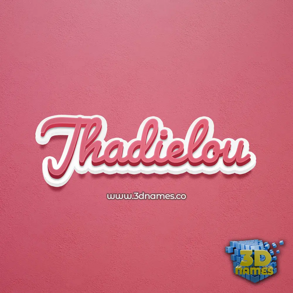 jhadielou in Red Scribble style - 3D name wallpaper