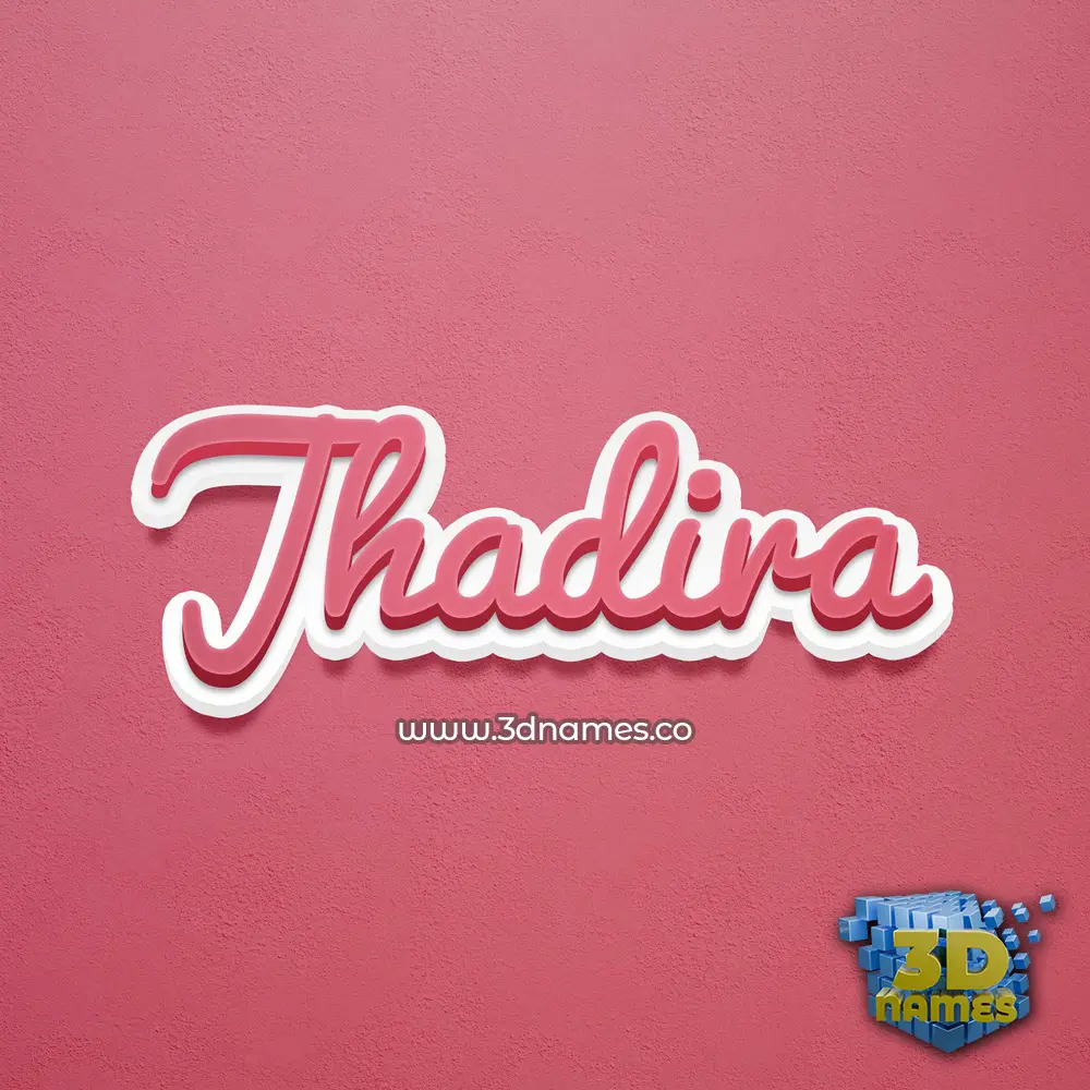 jhadira in Red Scribble style - 3D name wallpaper