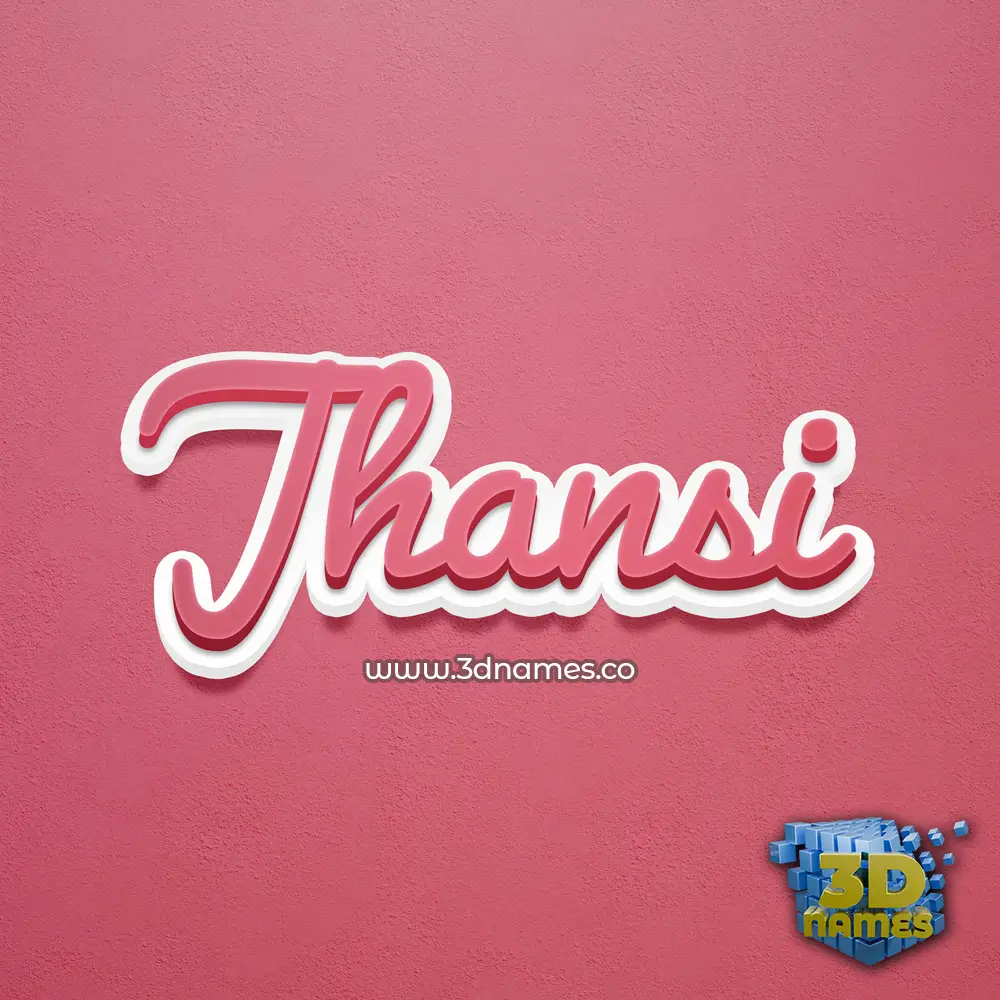jhansi in Red Scribble style - 3D name wallpaper