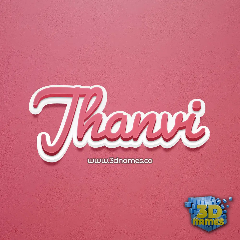 jhanvi in Red Scribble style - 3D name wallpaper