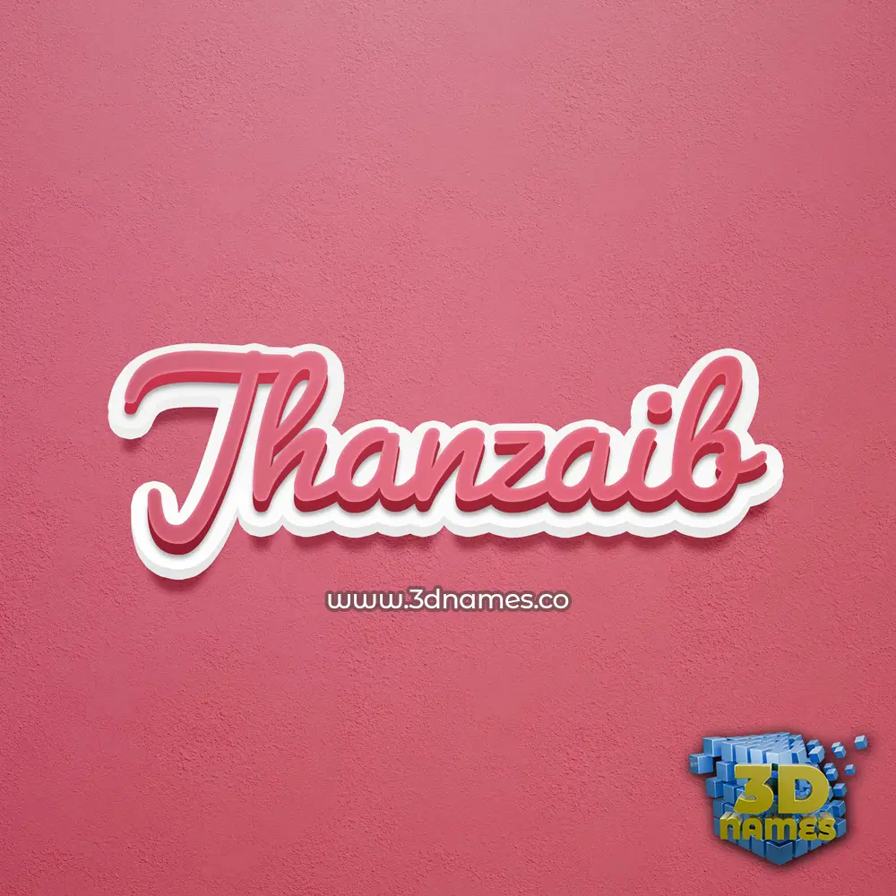 jhanzaib in Red Scribble style - 3D name wallpaper