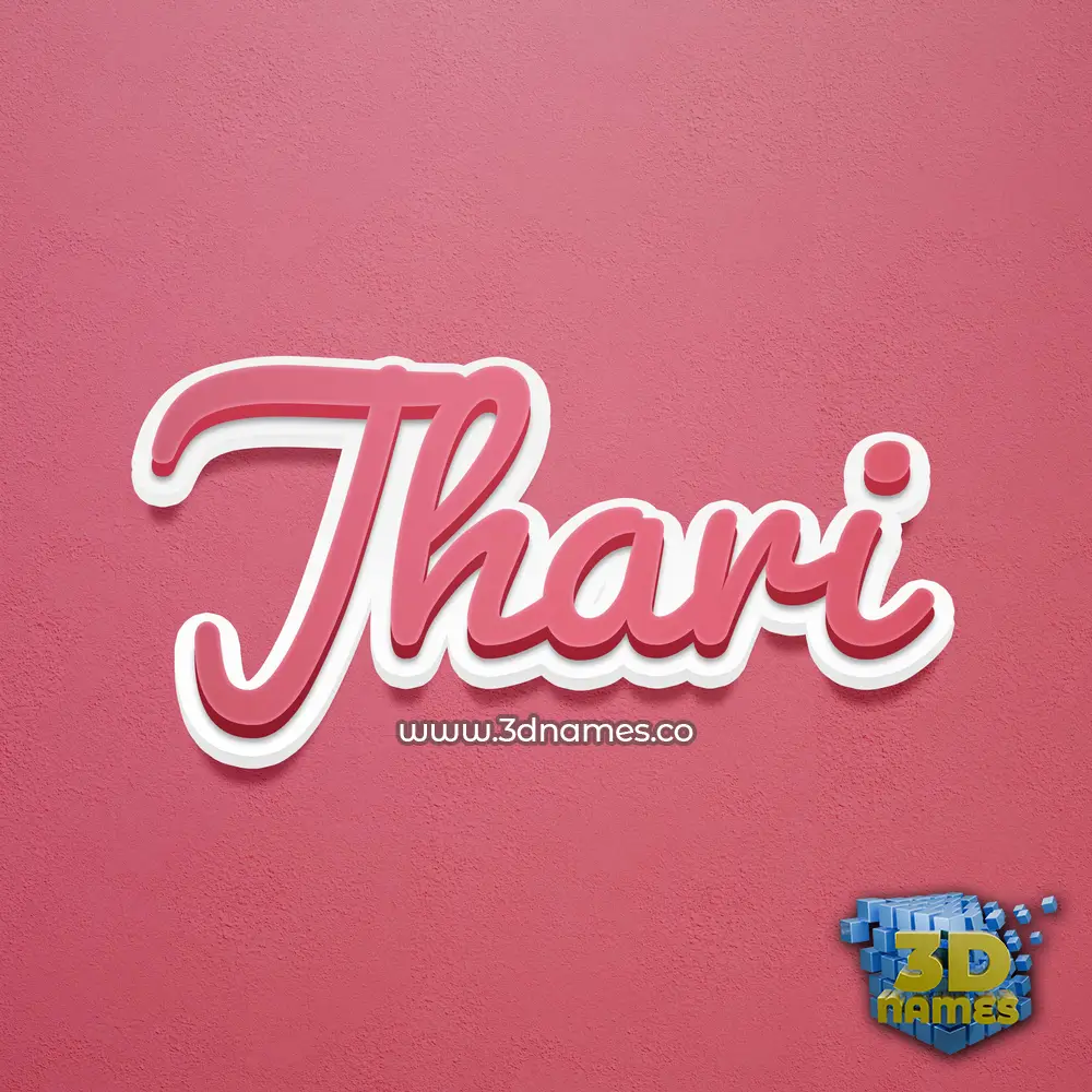 jhari in Red Scribble style - 3D name wallpaper