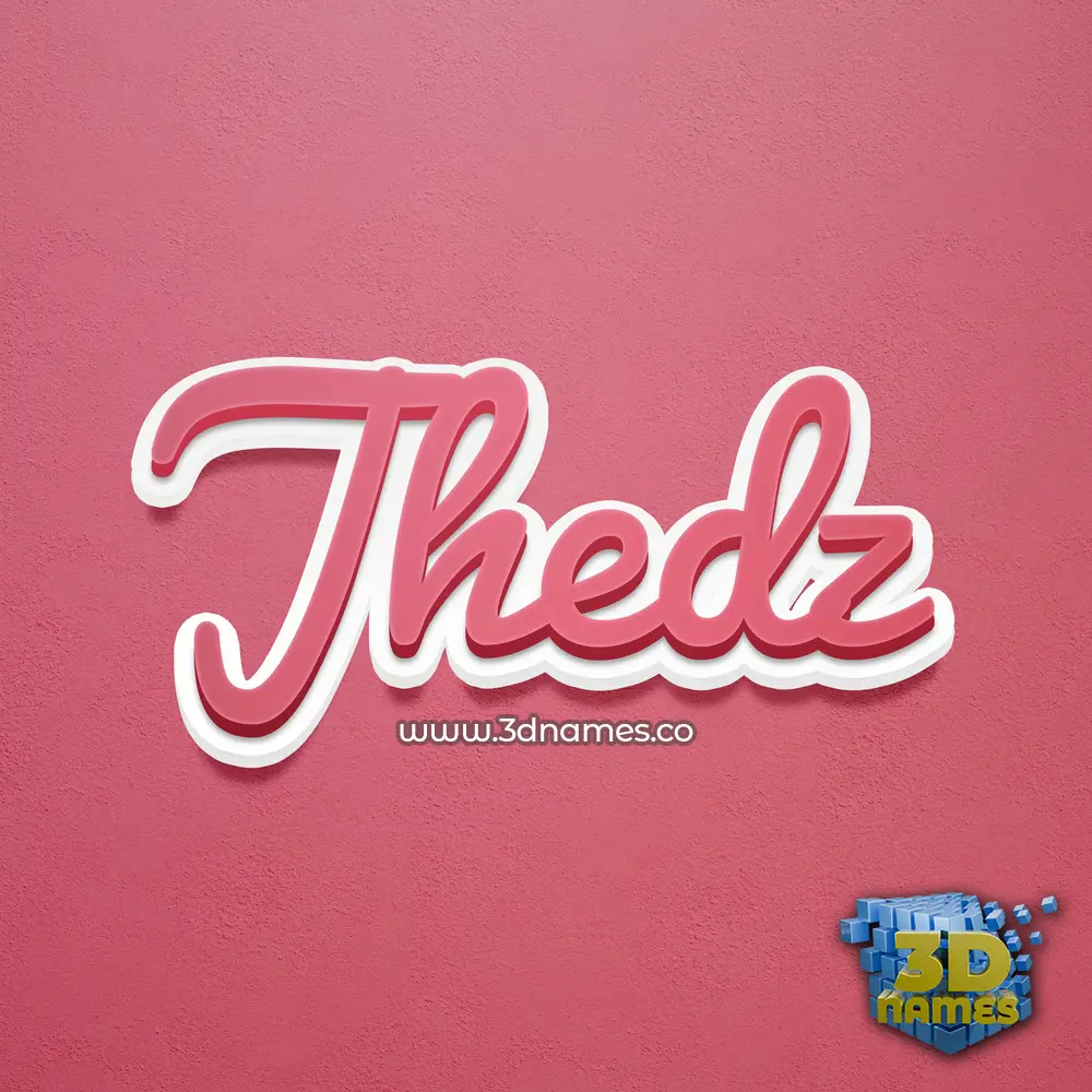 jhedz in Red Scribble style - 3D name wallpaper