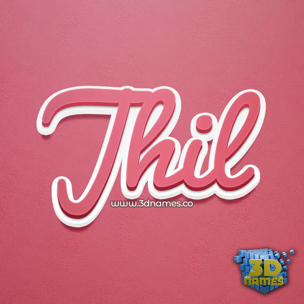 jhil in Red Scribble style - 3D name wallpaper
