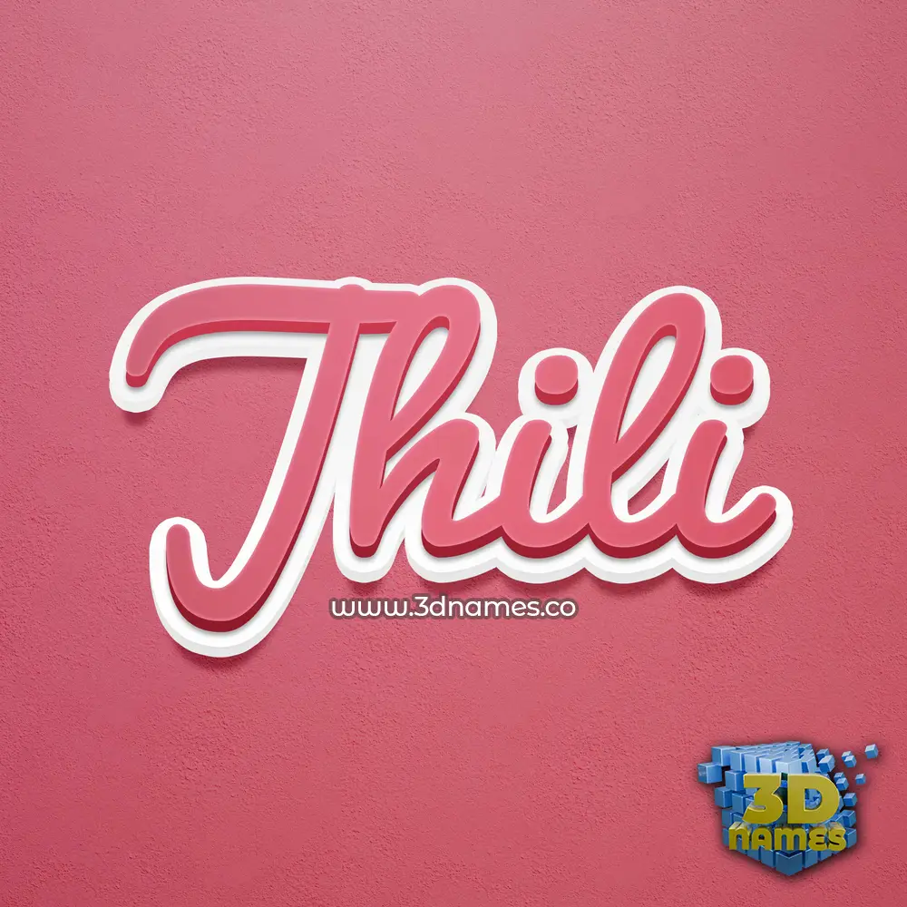 jhili in Red Scribble style - 3D name wallpaper