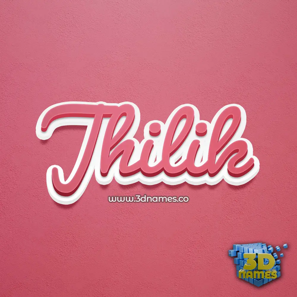 jhilik in Red Scribble style - 3D name wallpaper