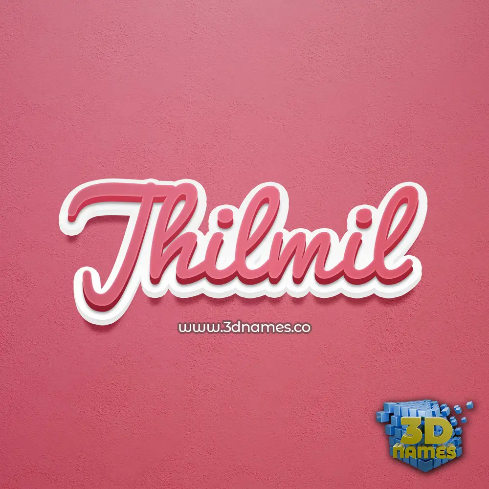 jhilmil in Red Scribble style - 3D name wallpaper