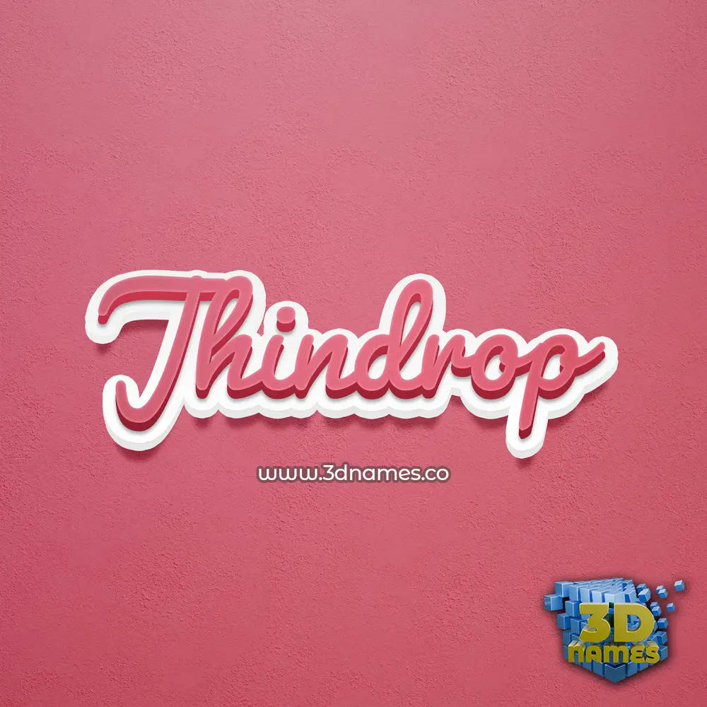 jhindrop in Red Scribble style - 3D name wallpaper