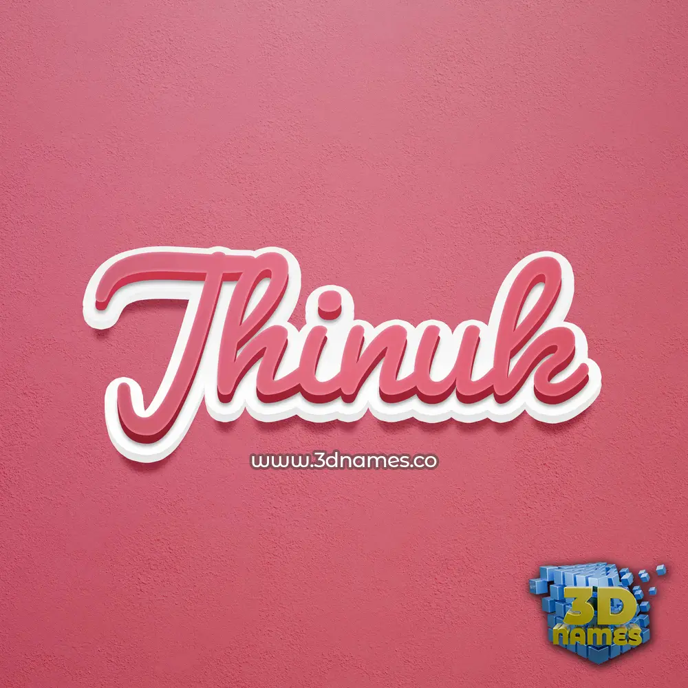 jhinuk in Red Scribble style - 3D name wallpaper