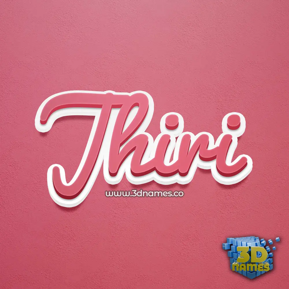jhiri in Red Scribble style - 3D name wallpaper