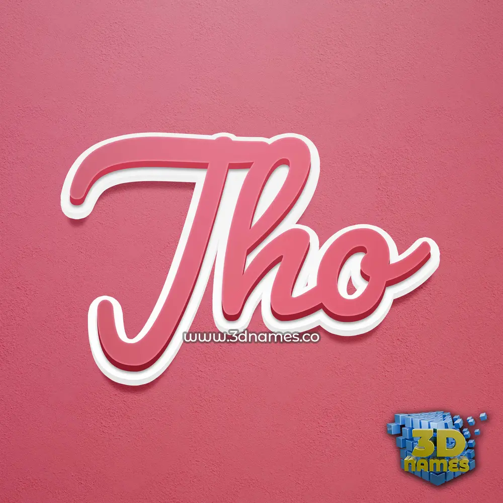 jho in Red Scribble style - 3D name wallpaper