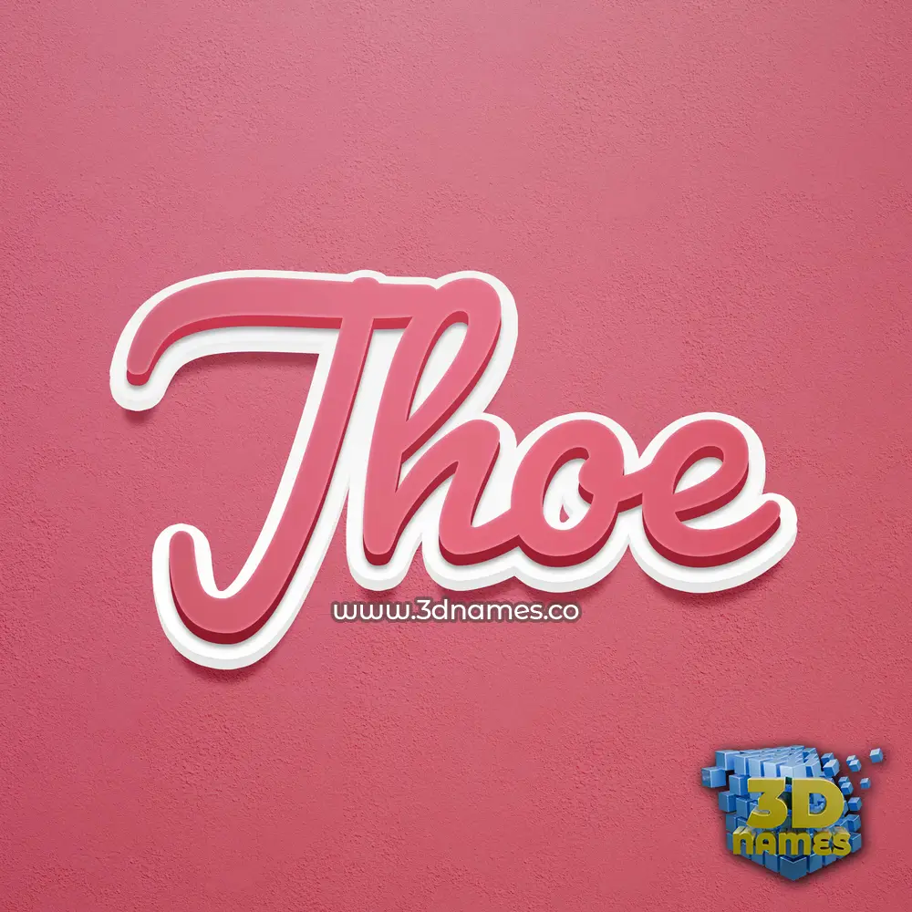 jhoe in Red Scribble style - 3D name wallpaper