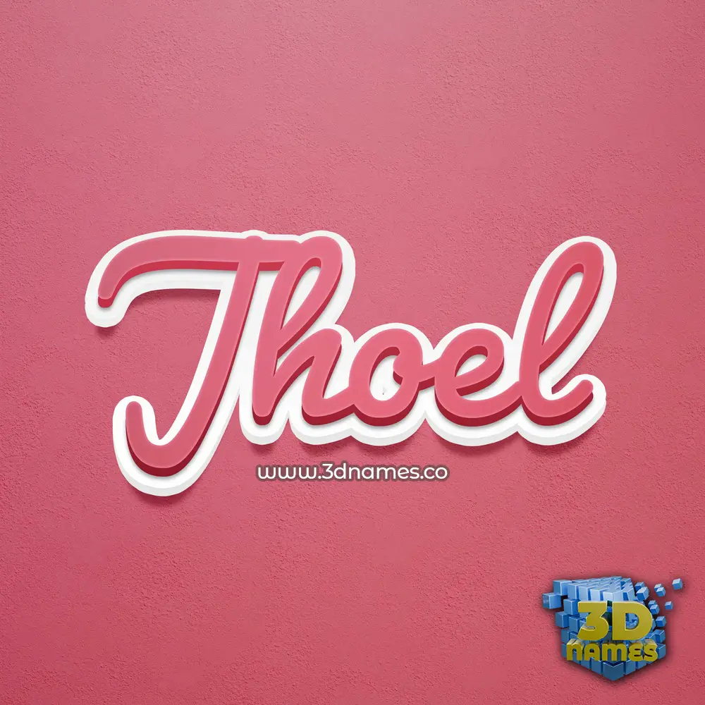 jhoel in Red Scribble style - 3D name wallpaper