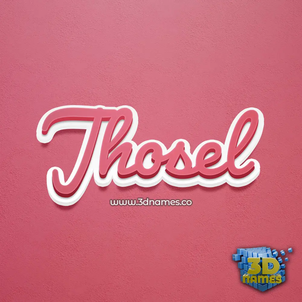 jhosel in Red Scribble style - 3D name wallpaper
