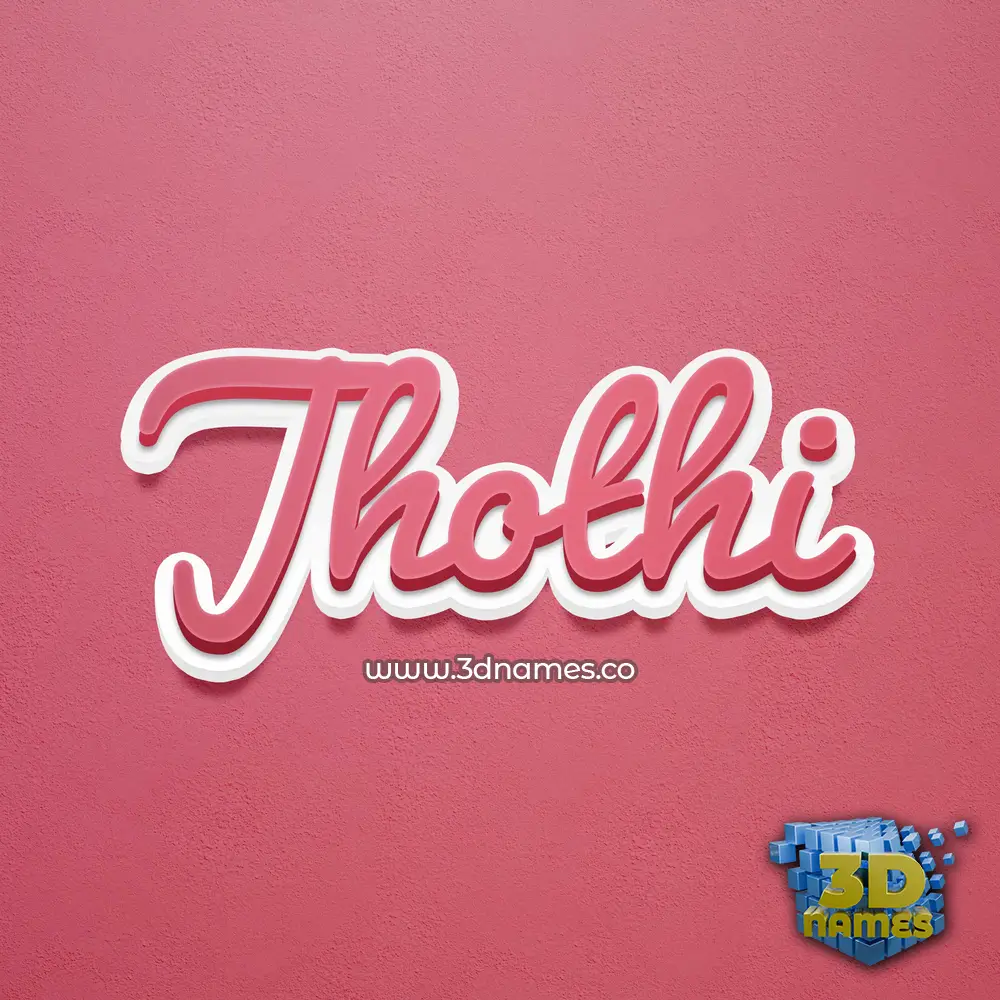 jhothi in Red Scribble style - 3D name wallpaper