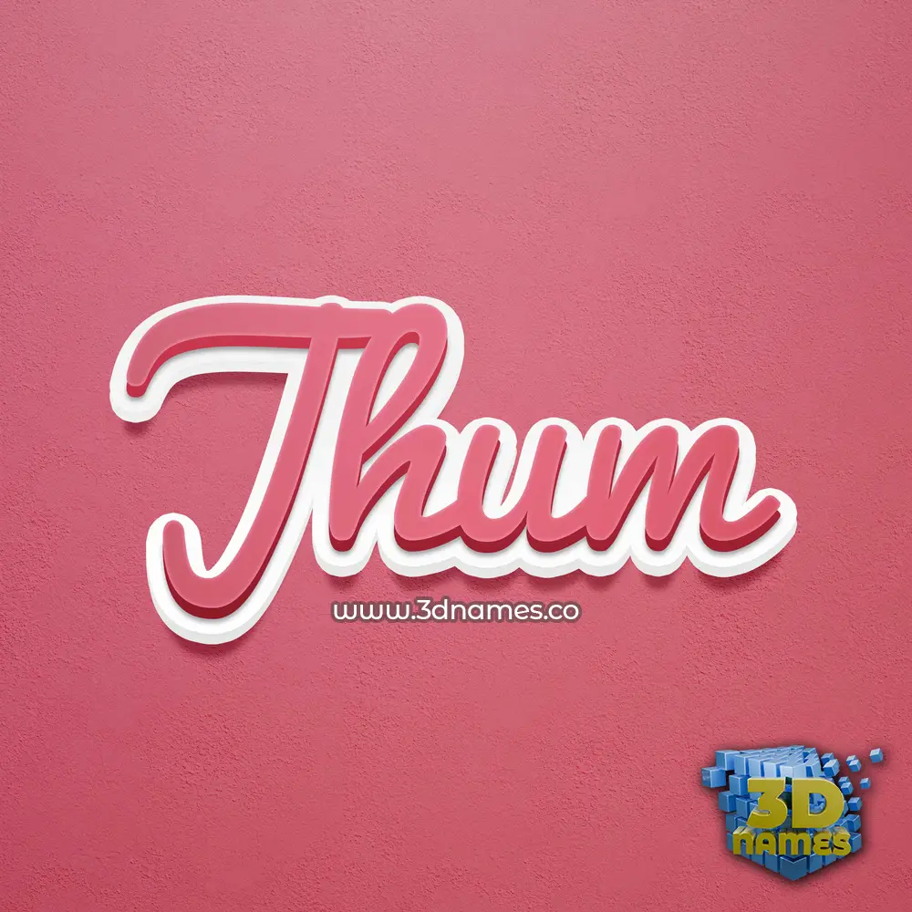 jhum in Red Scribble style - 3D name wallpaper