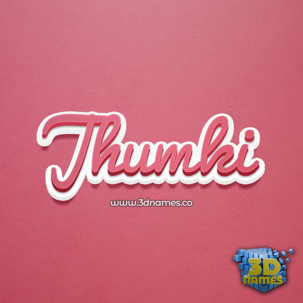 jhumki in Red Scribble style - 3D name wallpaper