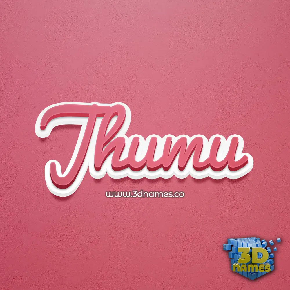 jhumu in Red Scribble style - 3D name wallpaper