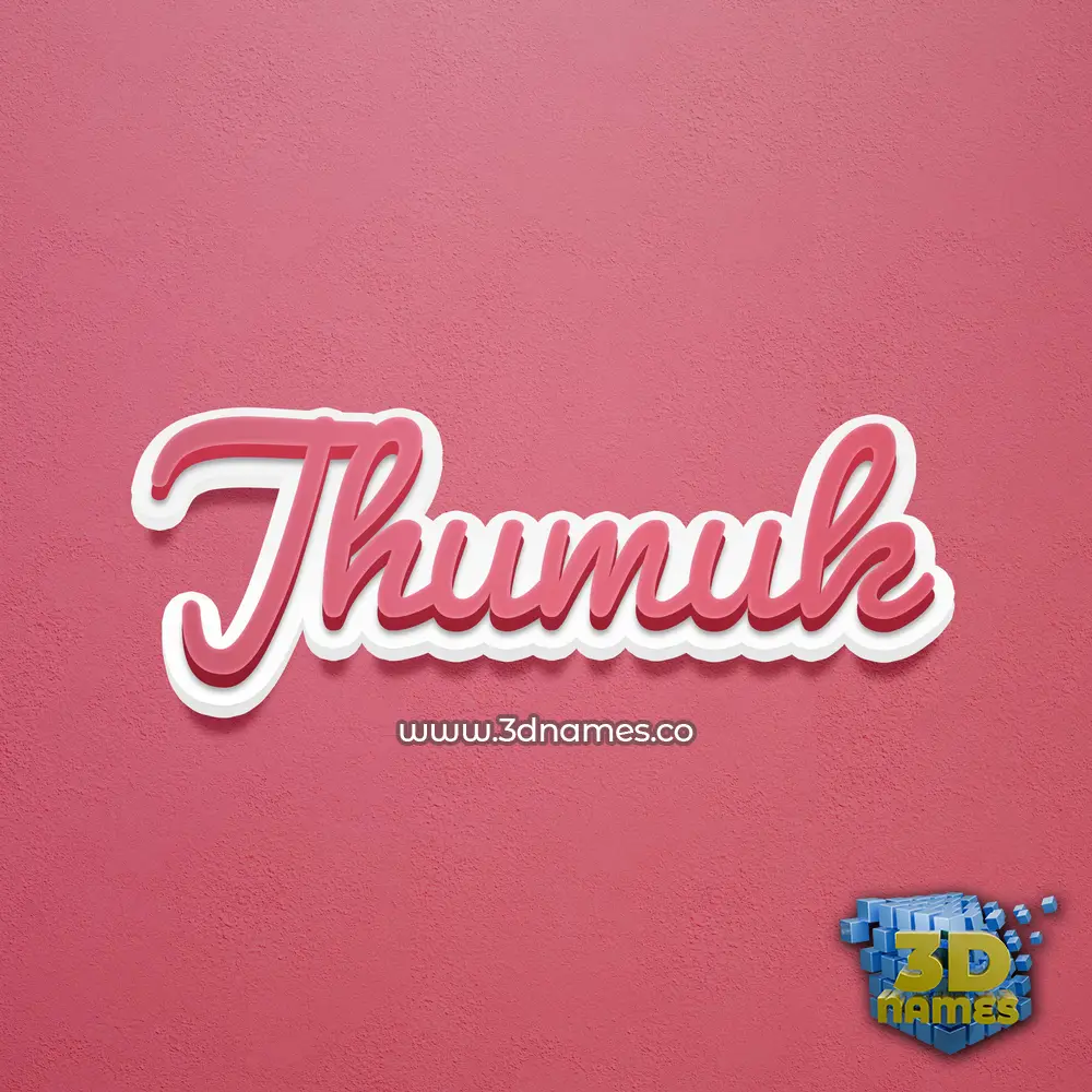 jhumuk in Red Scribble style - 3D name wallpaper