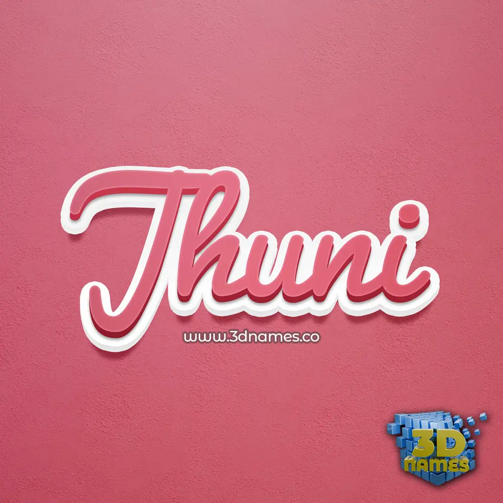 jhuni in Red Scribble style - 3D name wallpaper