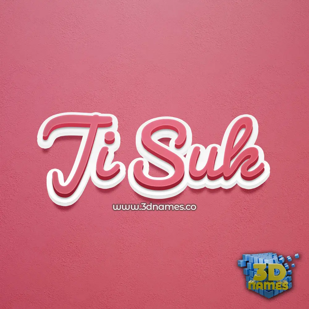 ji suk in Red Scribble style - 3D name wallpaper