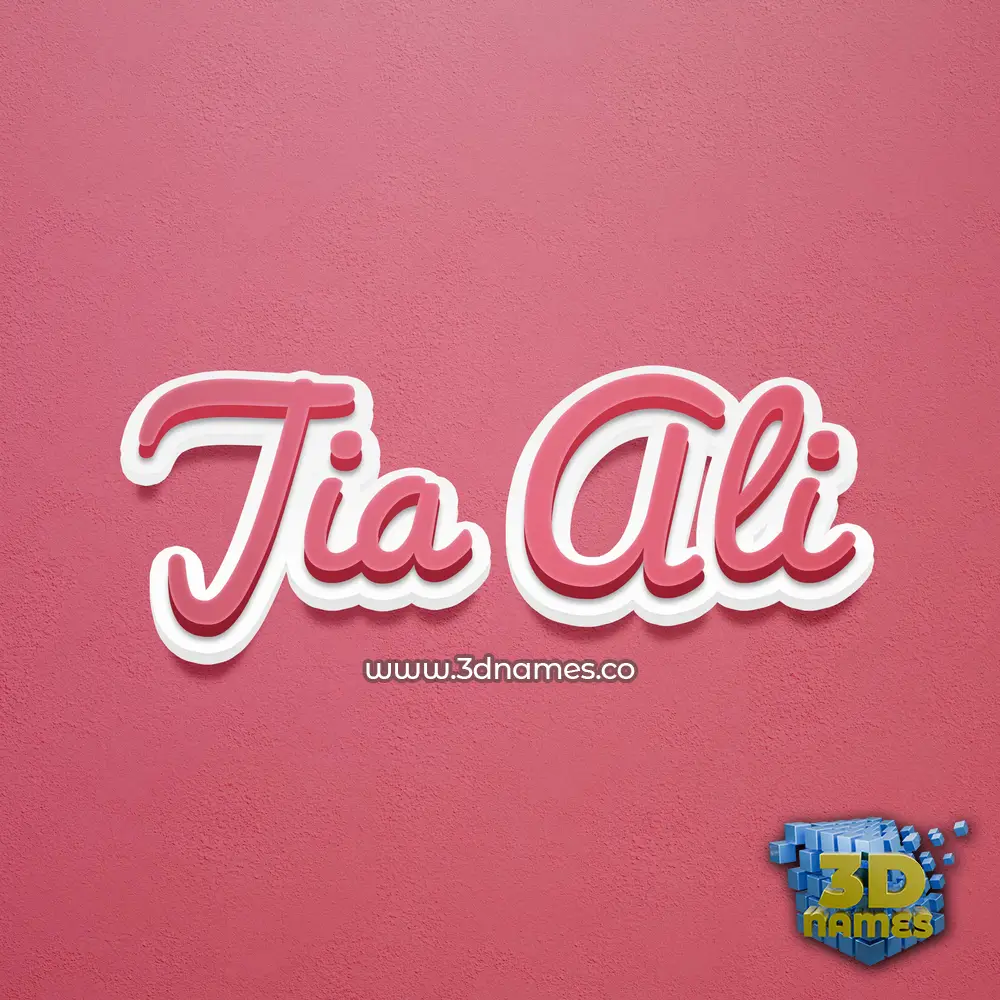 jia ali in Red Scribble style - 3D name wallpaper