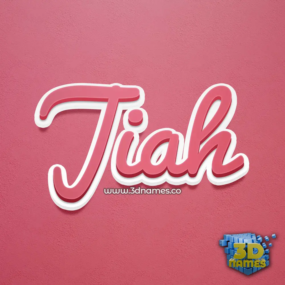 jiah in Red Scribble style - 3D name wallpaper